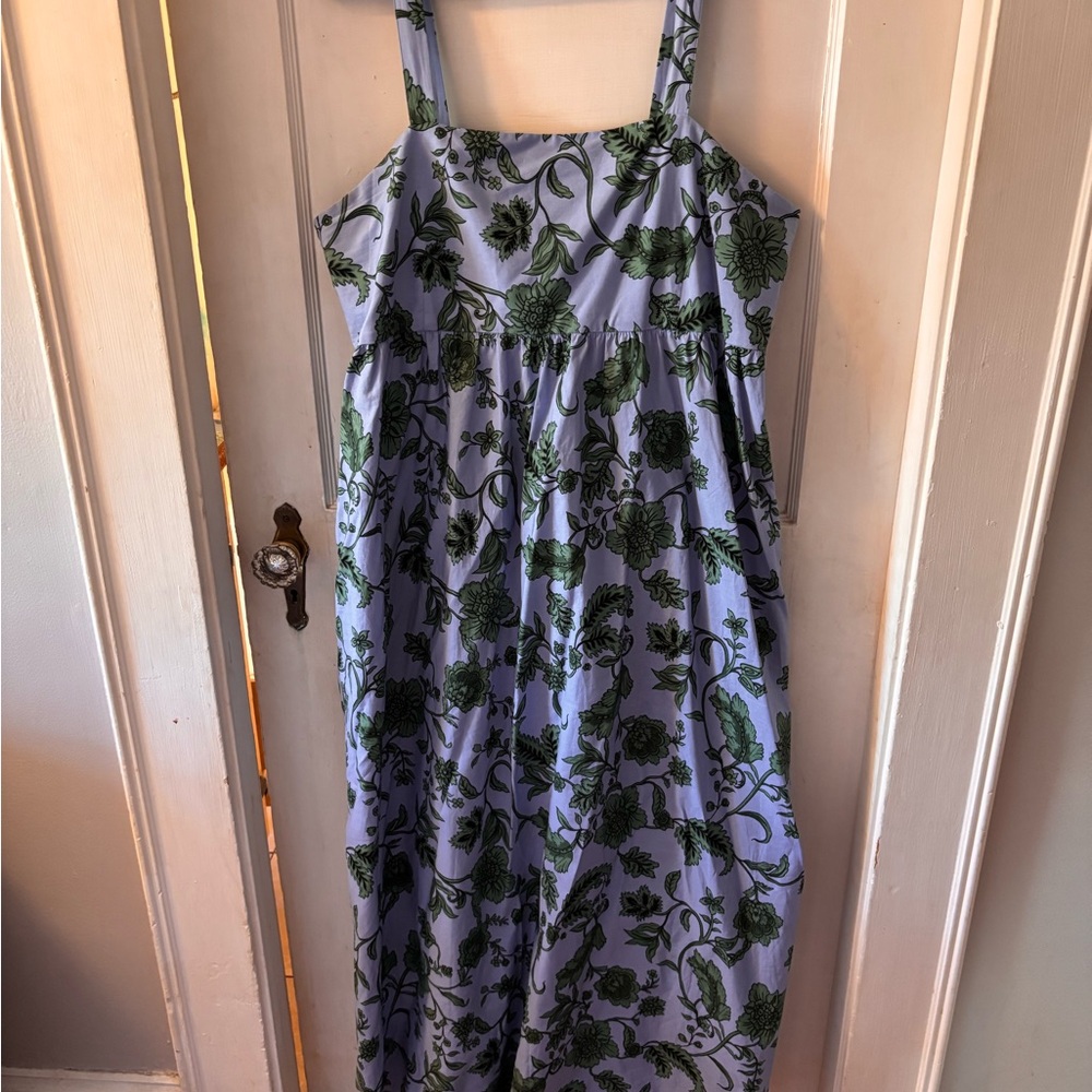 Zara Floral Blue and Green Maxi Dress